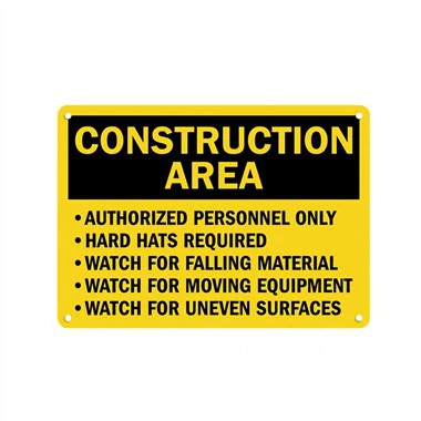 Uzmanību Būvniecības zonas drošības zīme